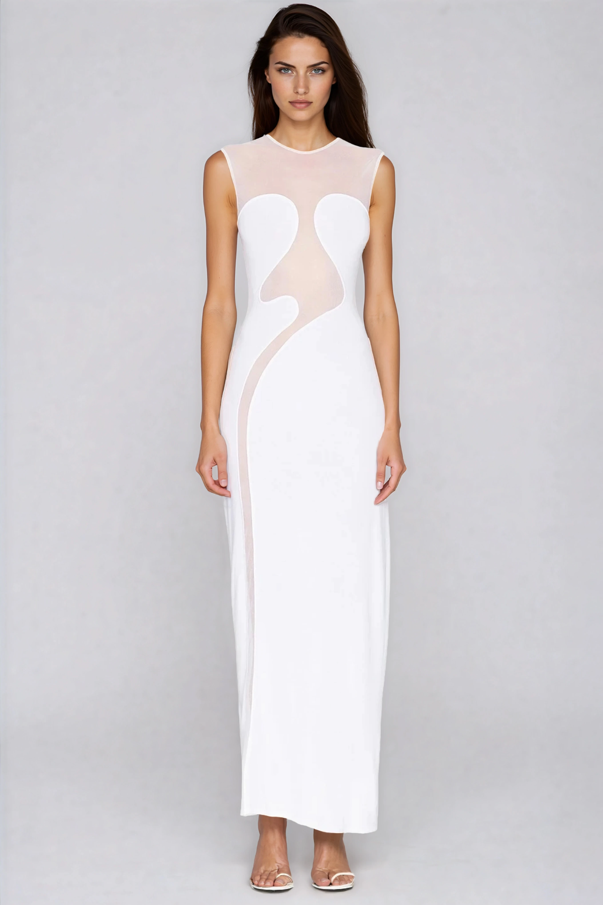 Gisela Sleeveless Mesh Maxi Dress