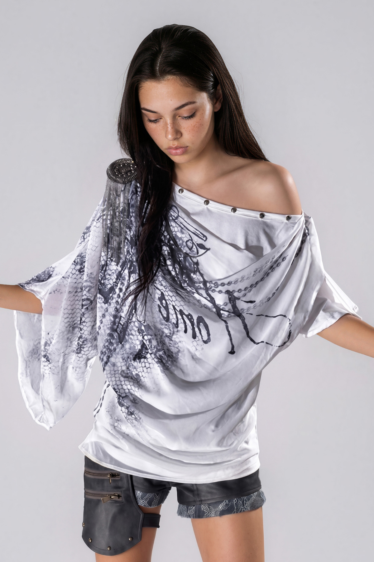 Kaleem Asymmetric Print Top