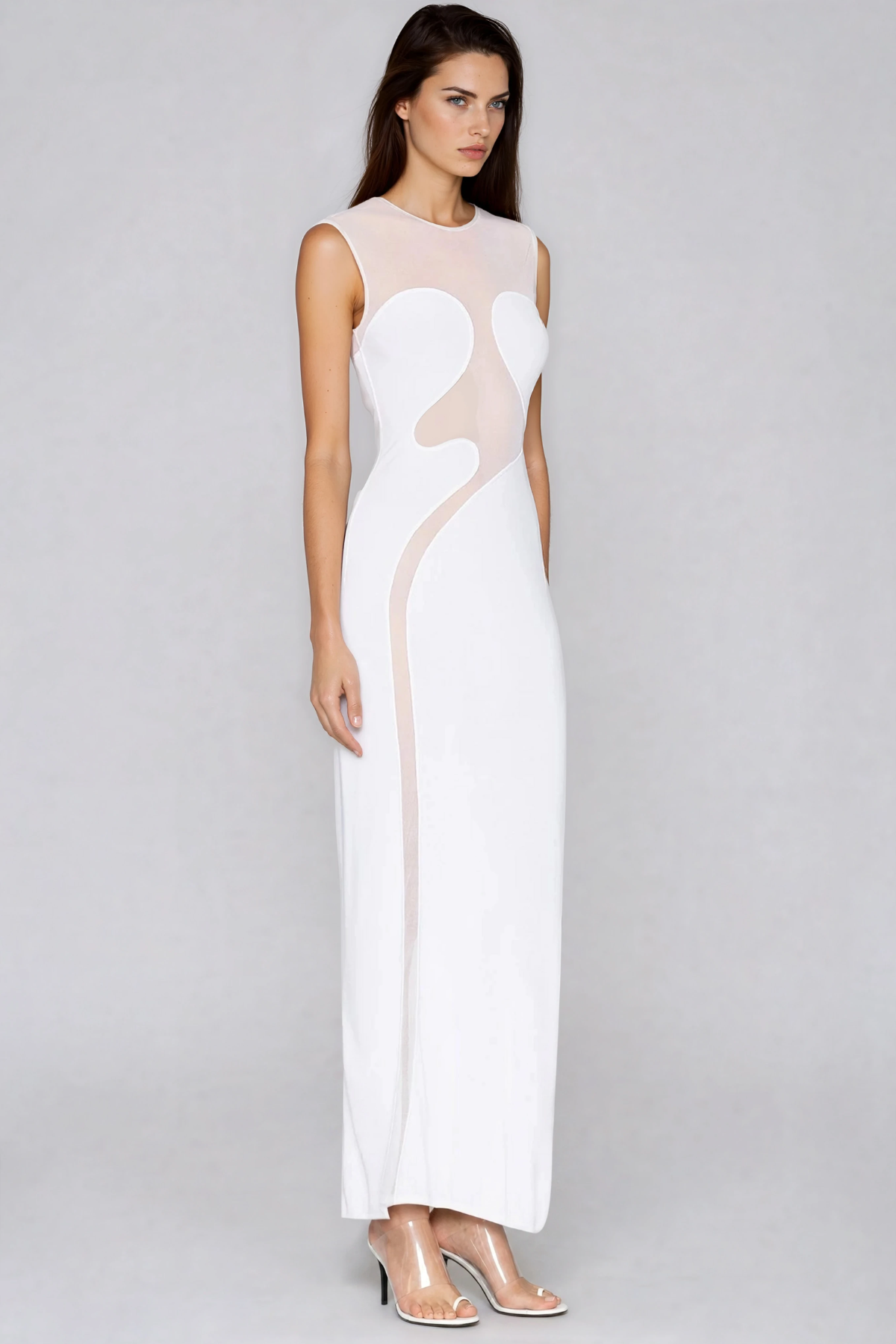 Gisela Sleeveless Mesh Maxi Dress