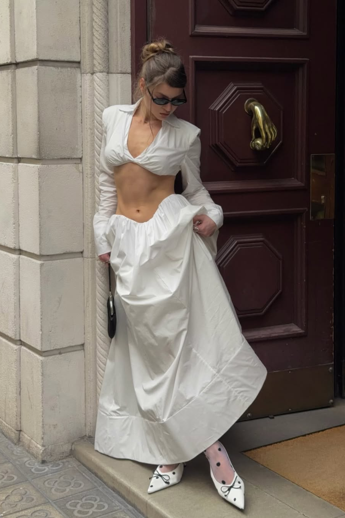 Diklah Long Sleeve Crop Skirt Set