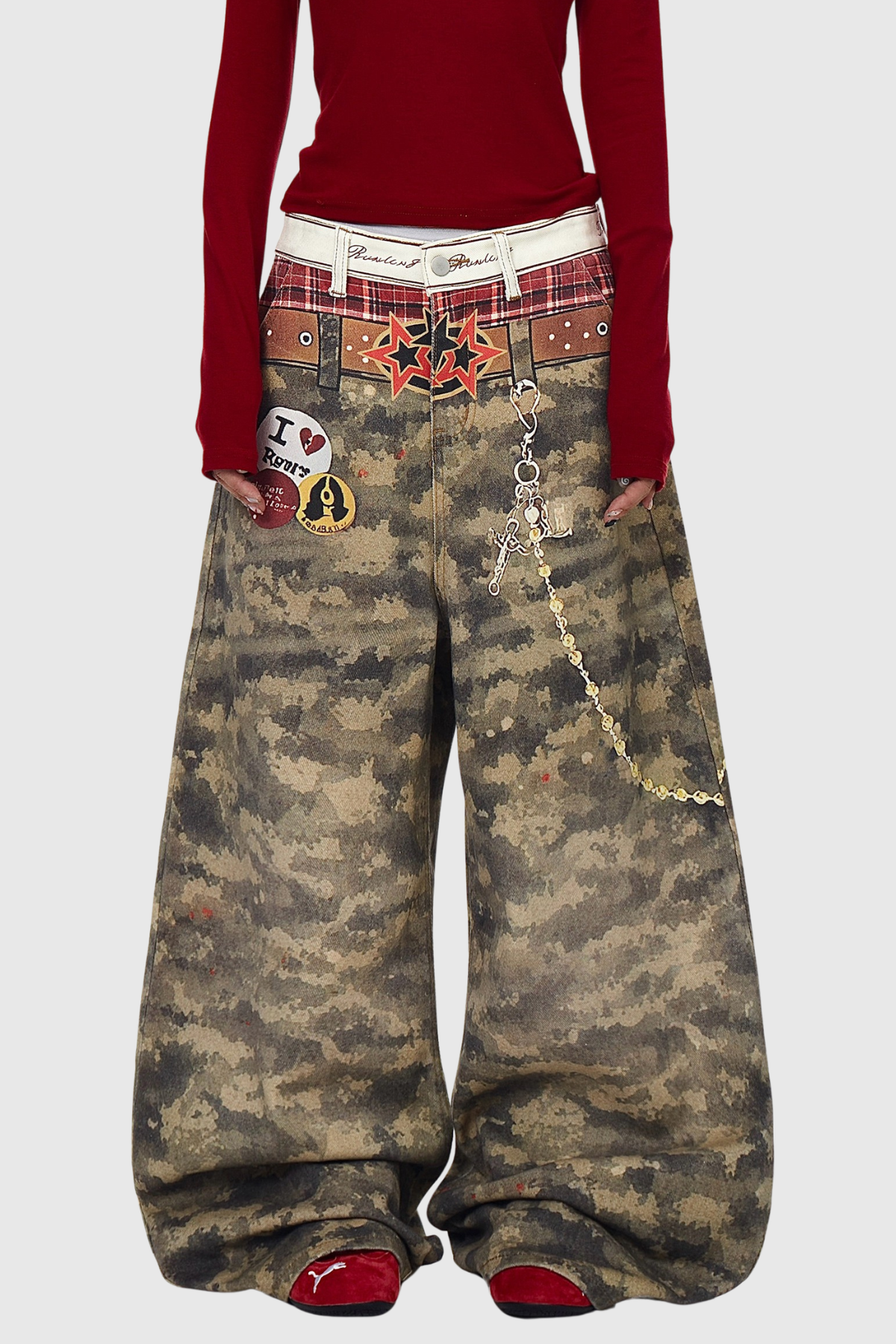 Gisbert Camouflage Baggy Jeans