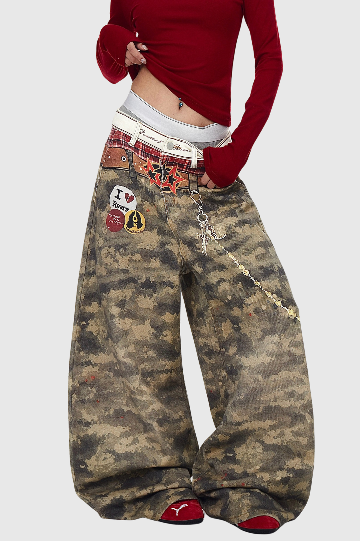 Gisbert Camouflage Baggy Jeans