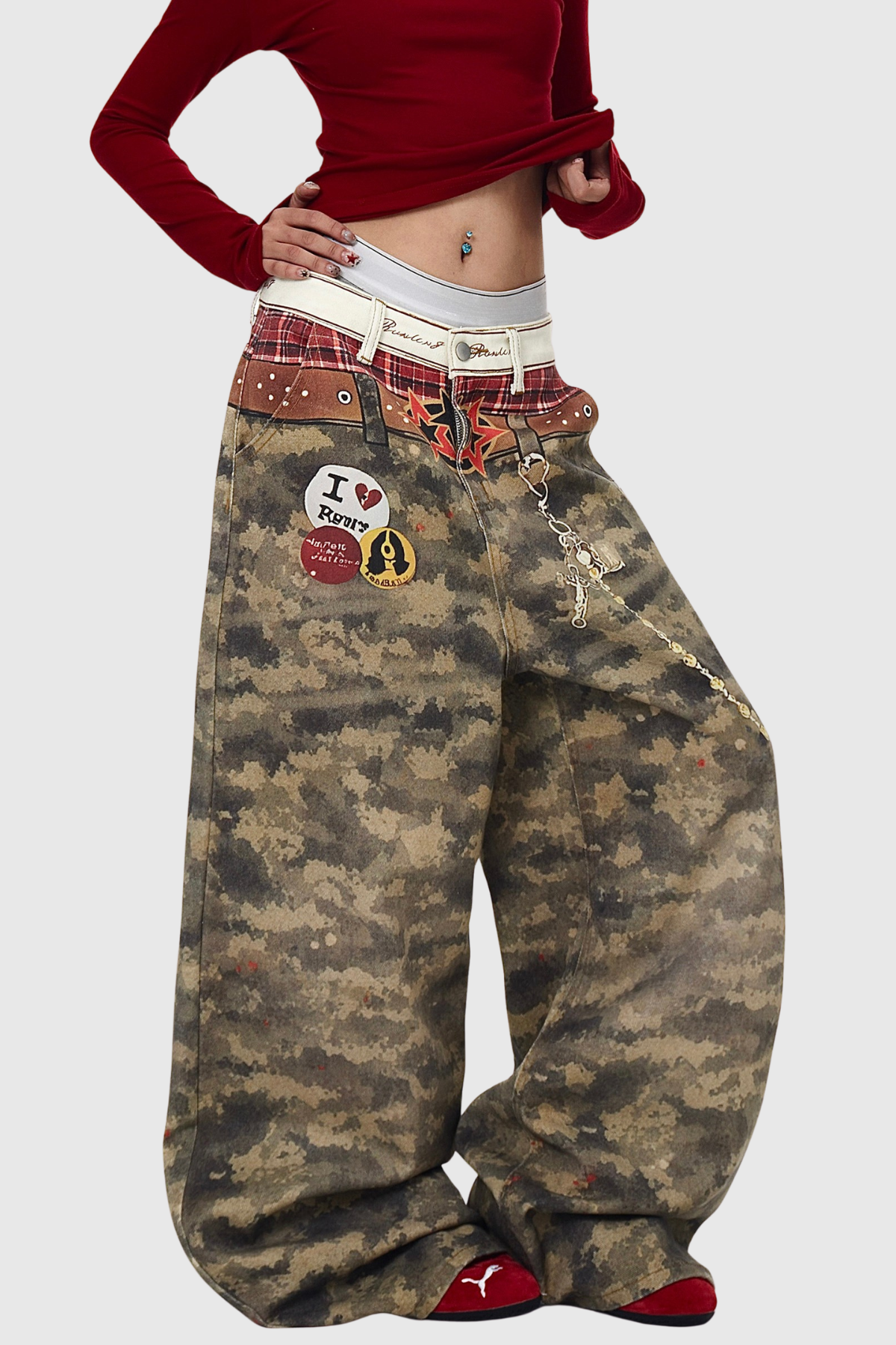 Gisbert Camouflage Baggy Jeans