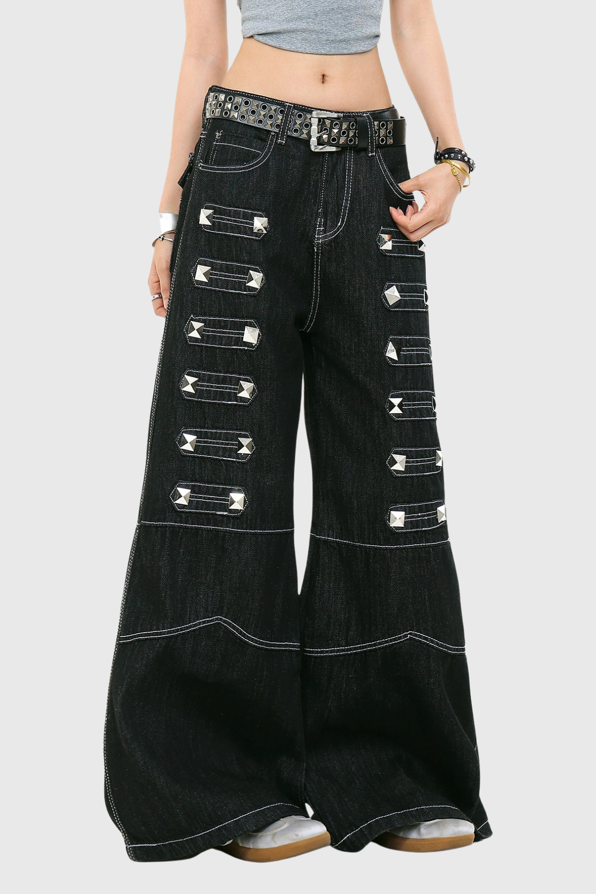 Jawdat Crystal Baggy Jeans