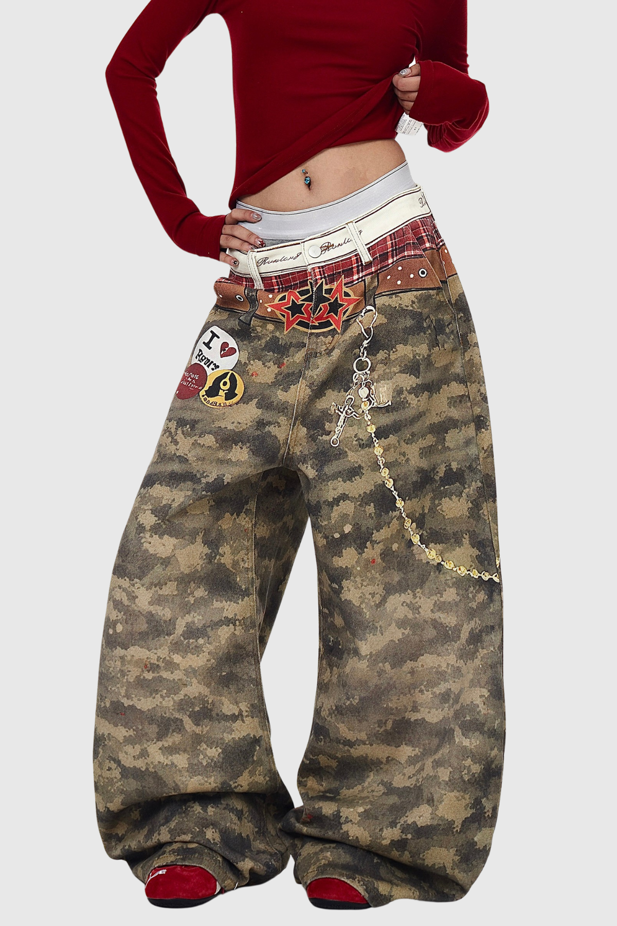 Gisbert Camouflage Baggy Jeans