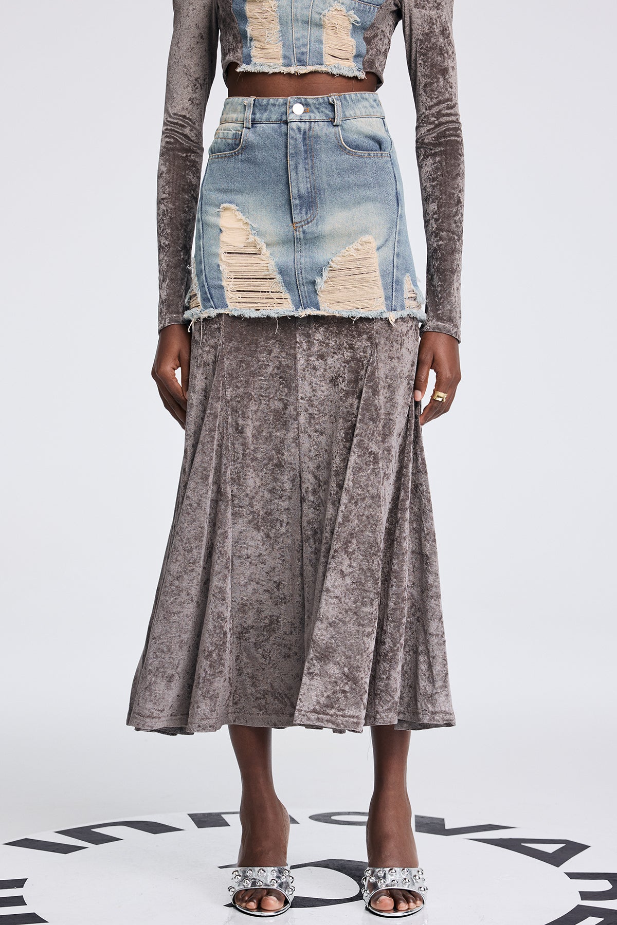 Abishag Mesh Off Shoulder Deconstruct Set