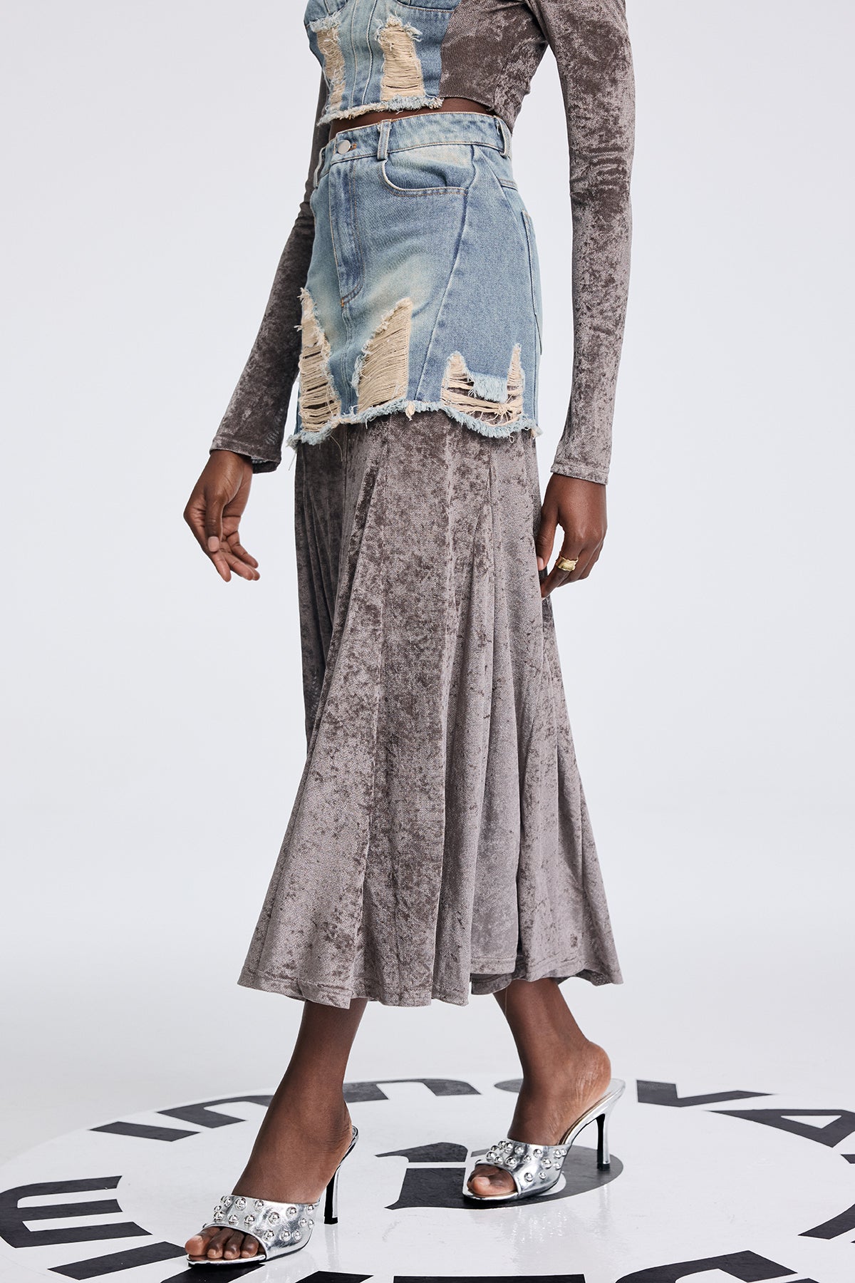 Abishag Mesh Off Shoulder Deconstruct Set