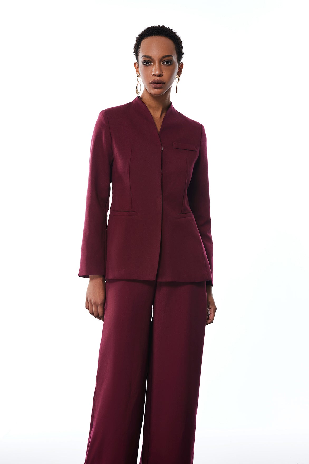 Adwoa Stand Collar Pants Set