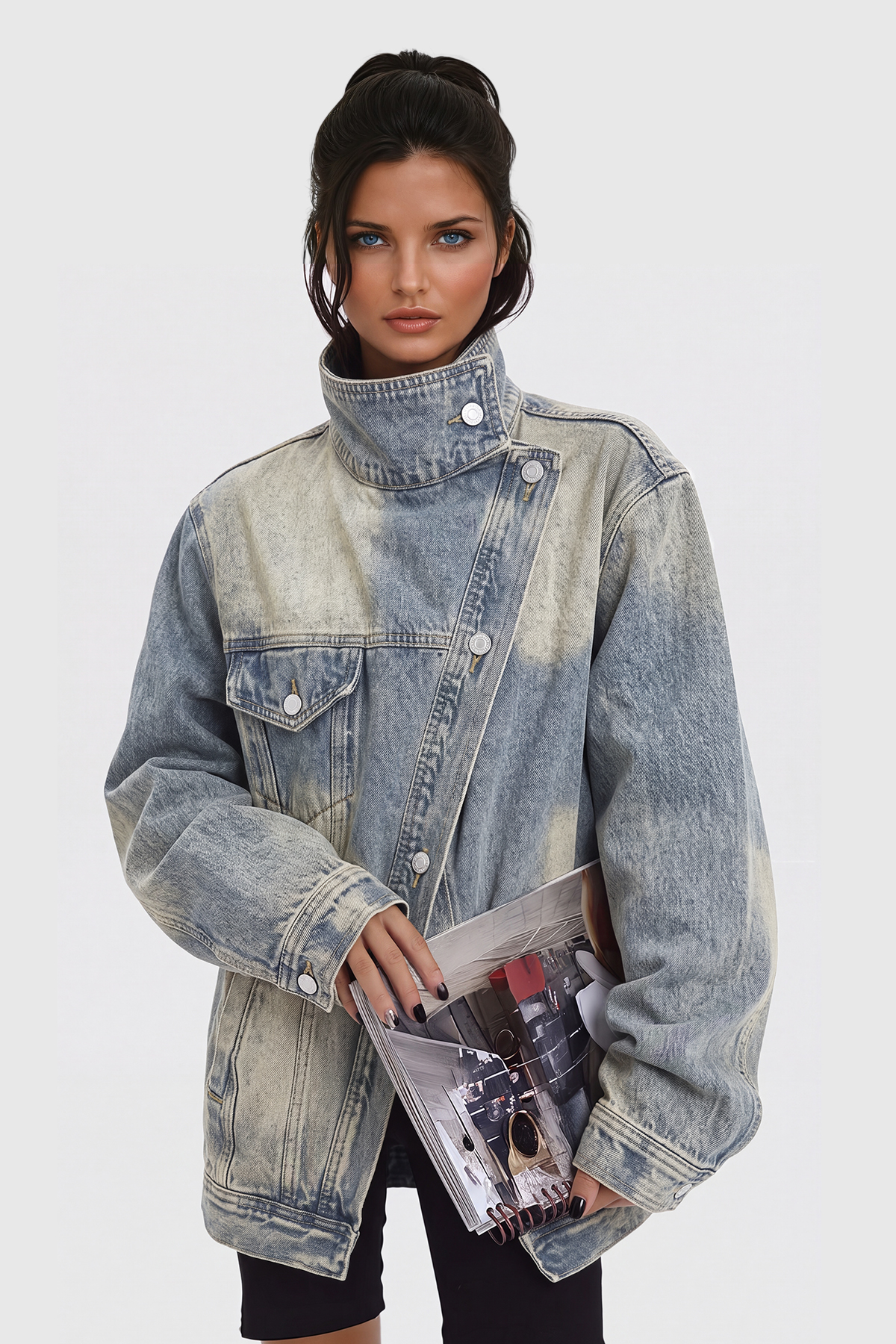 Aegle Deconstruct Asymmetric Denim Jacket