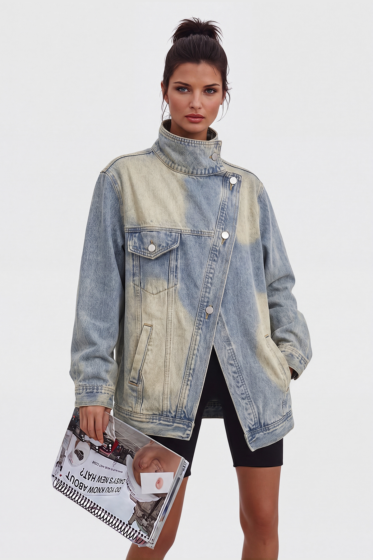 Aegle Deconstruct Asymmetric Denim Jacket