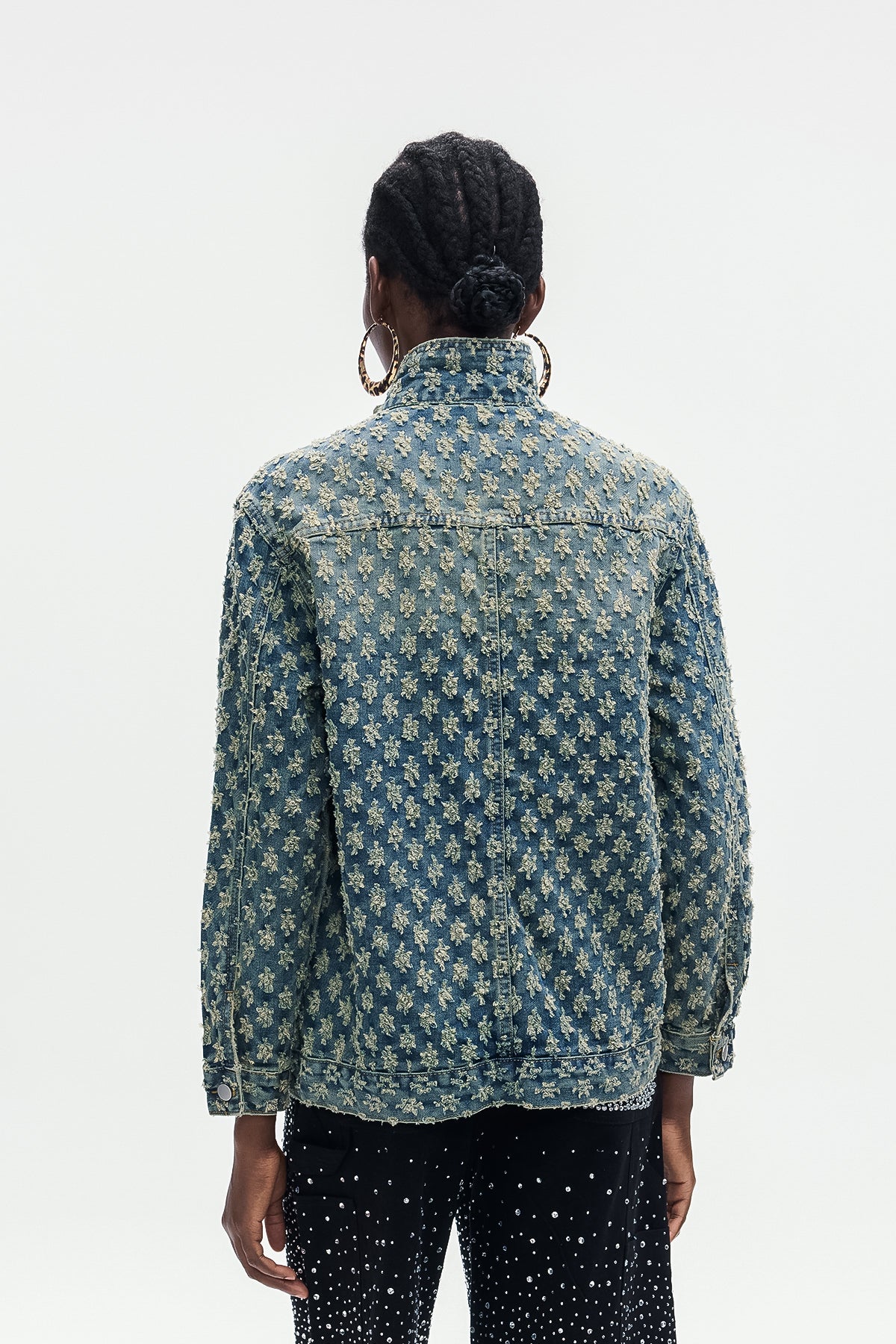 Aegle Deconstruct Asymmetric Torn Denim Jacket