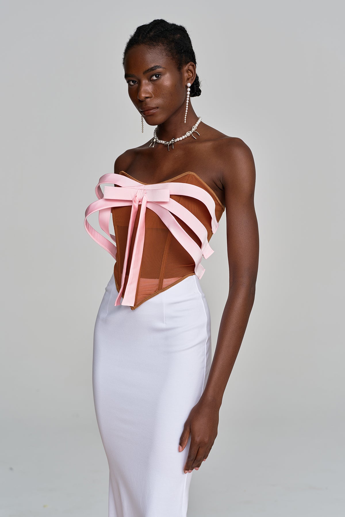 Ake Bow Strapless Deconstruct Top
