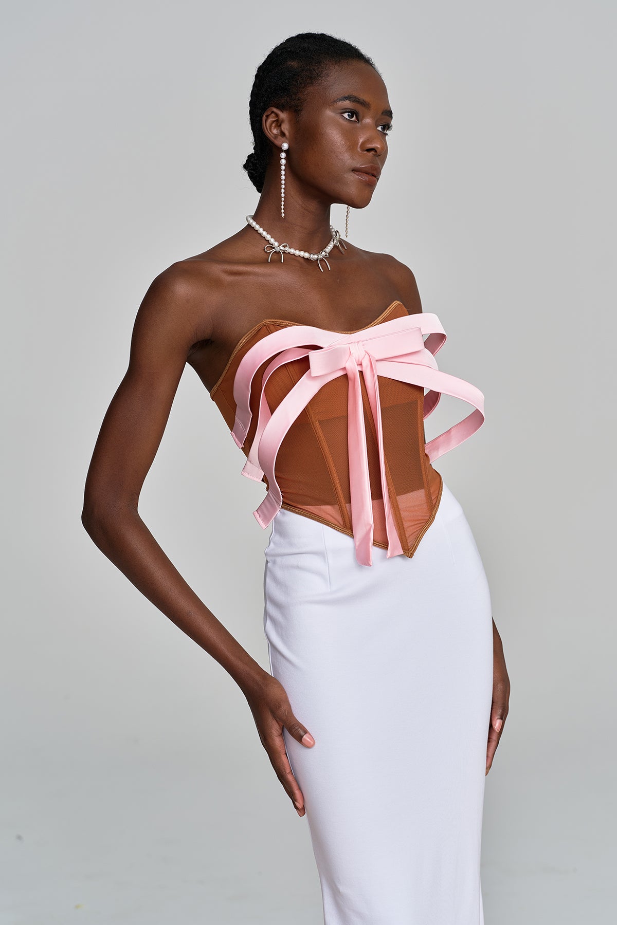 Ake Bow Strapless Deconstruct Top