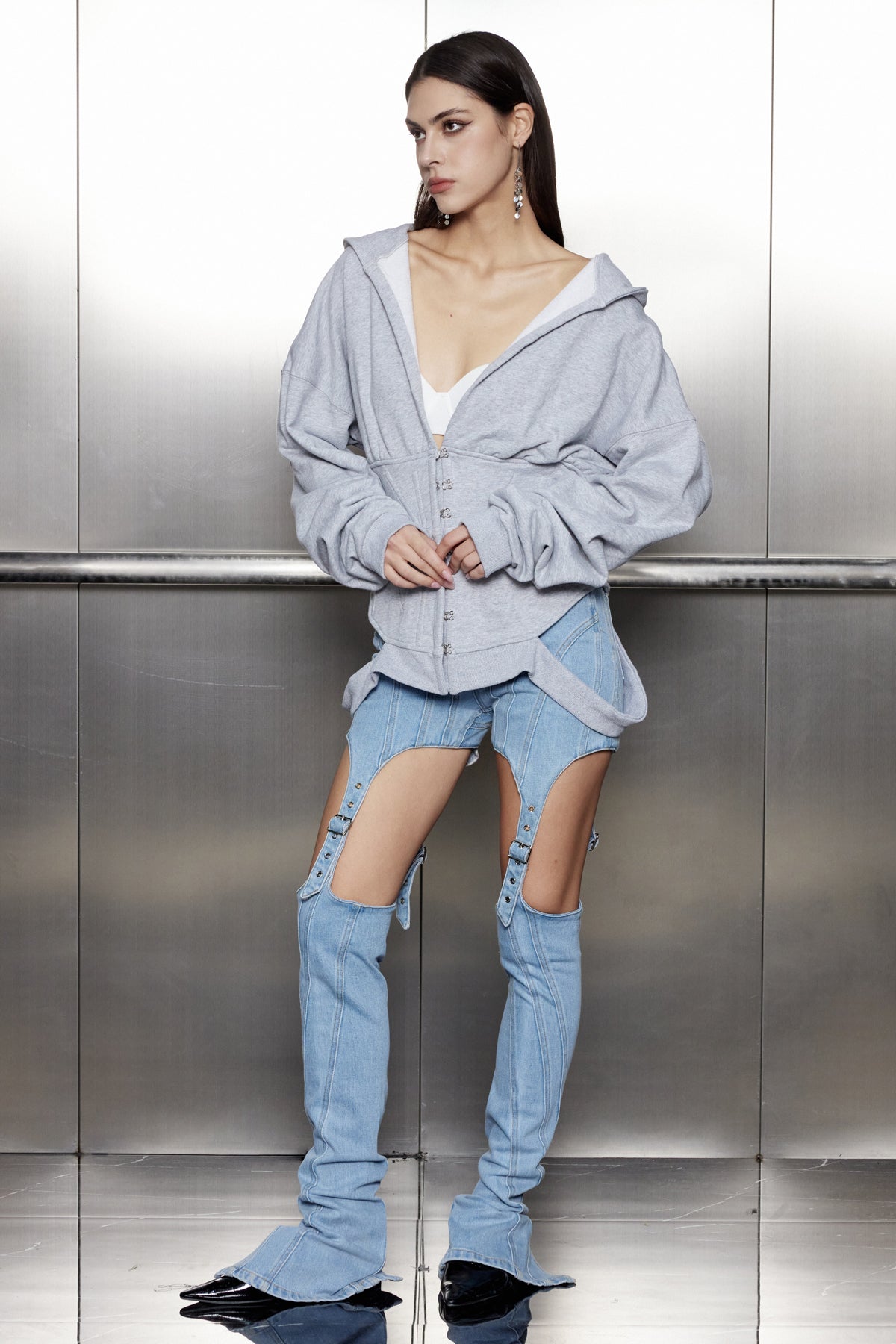 Eshwari Stripe Cutout Jeans