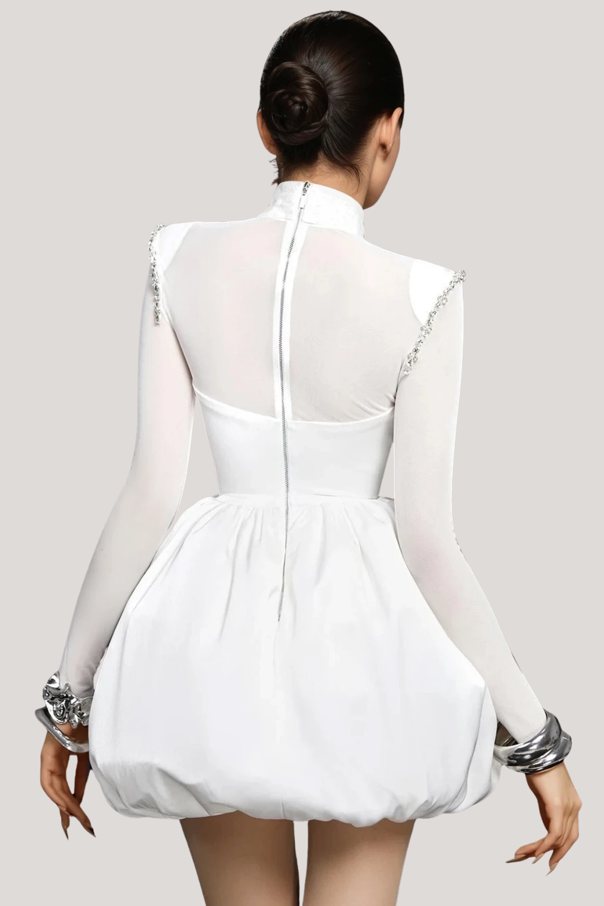 Alette Long Sleeve Mesh Mini Dress