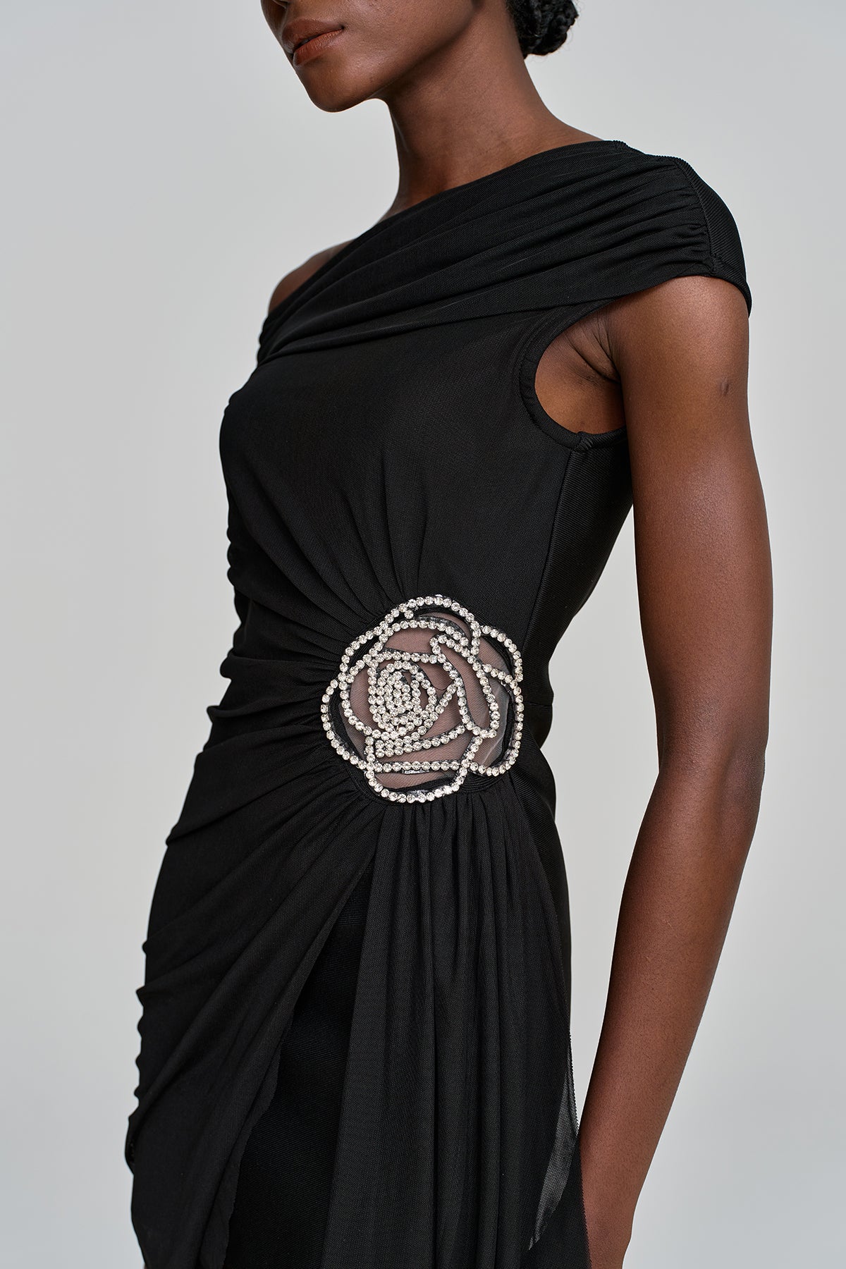 Alvina Ruch Asymmetric Flower Mini Dress