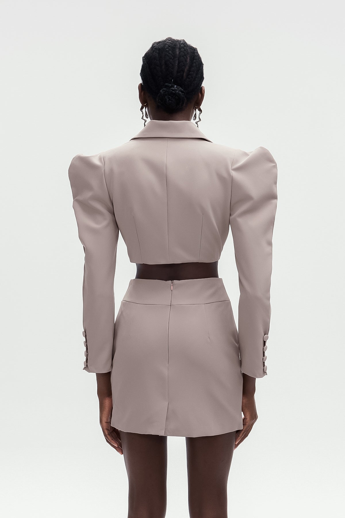 Alwin Button Plunge Bodycon Skirt Set