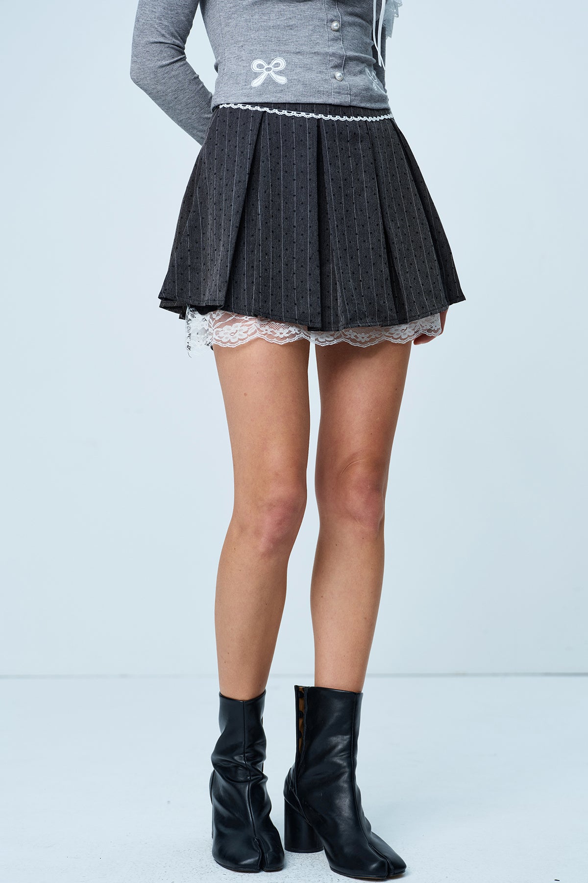 Alyshea Bow Ruffle Lace Skirt