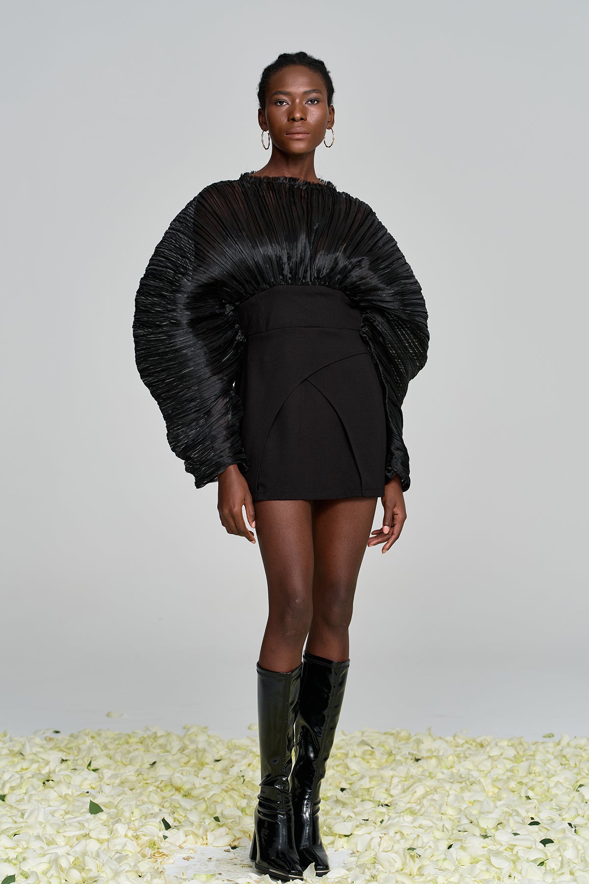 Amayeta Mesh Ruch Mini Dress