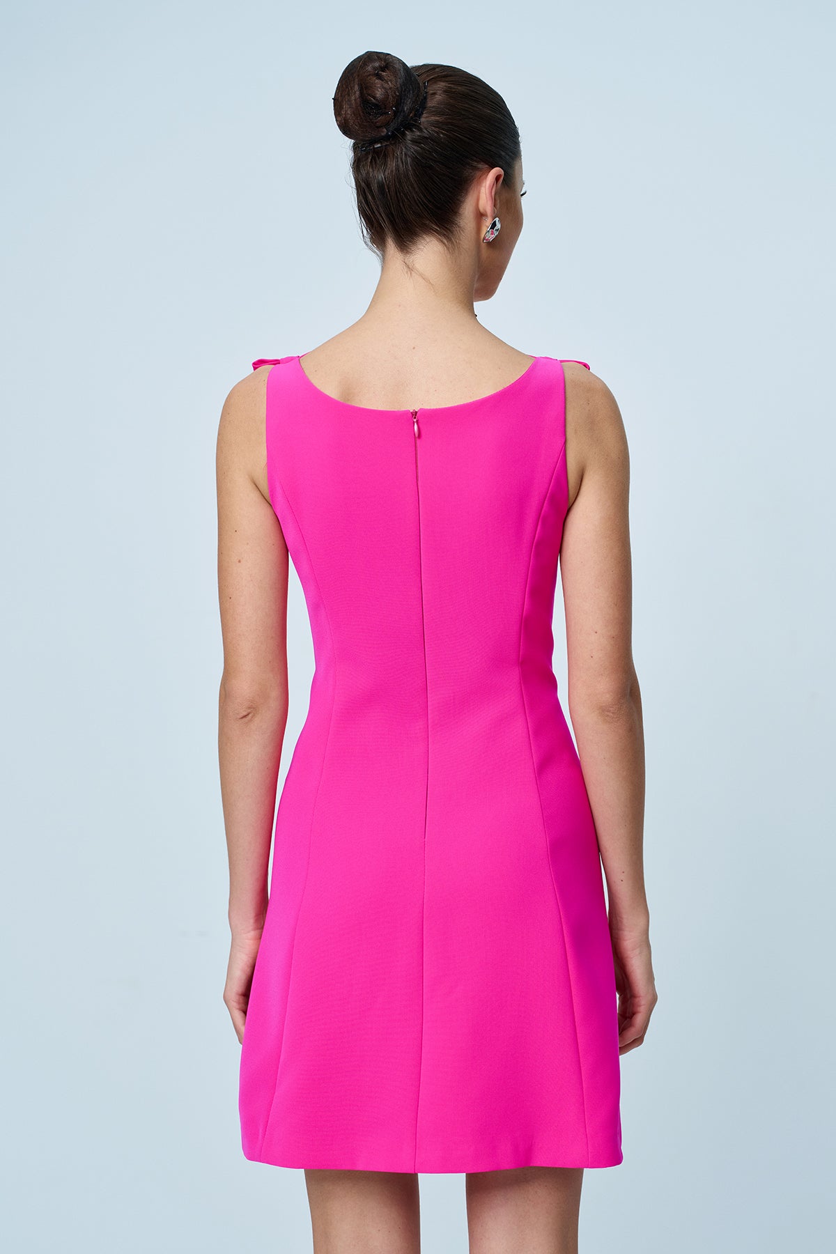 Amaziah Bow Sleeveless Mini Dress