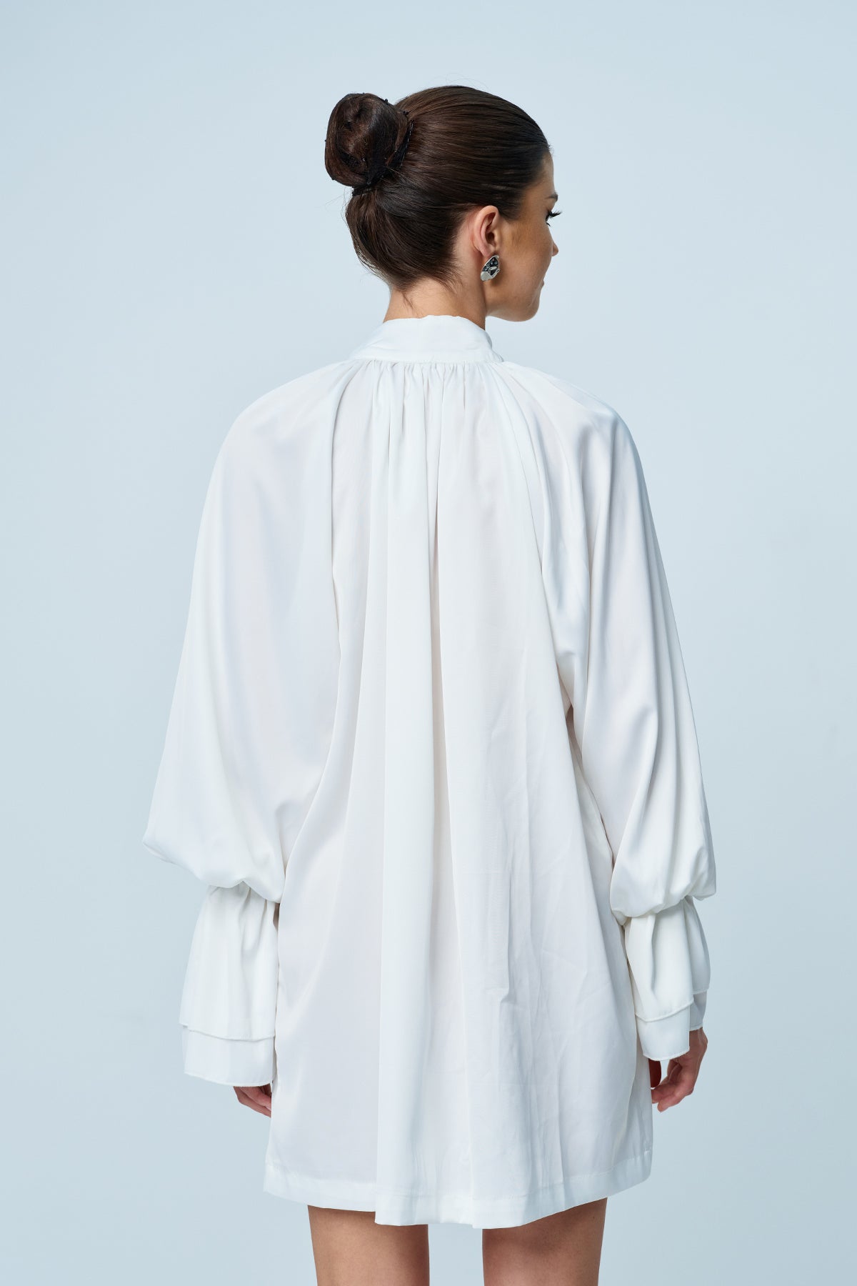 Amethyst Ruffle Bow Lace Up Shirt