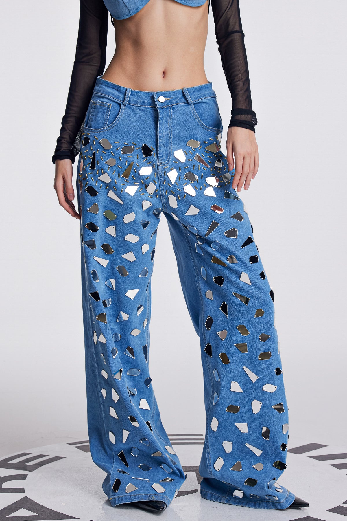 Amory Embellished Fringe Barrel Jeans