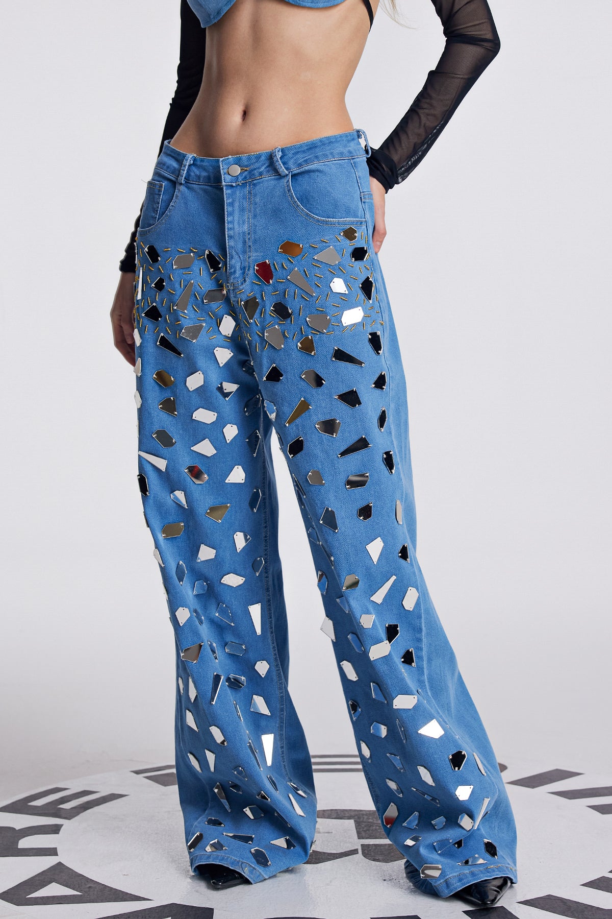 Amory Embellished Fringe Barrel Jeans