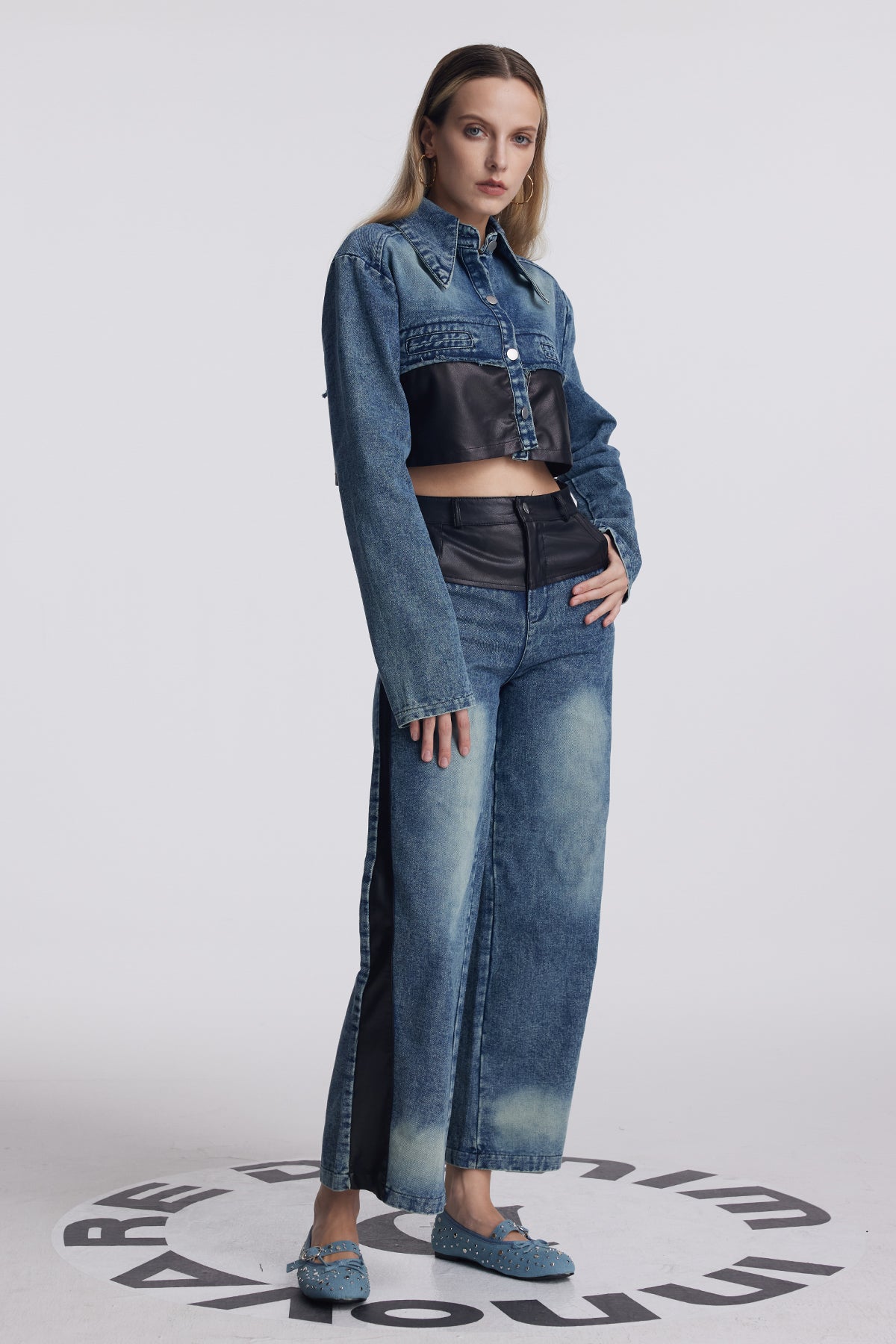 Amro Deconstruct Fringe Denim Pants Set
