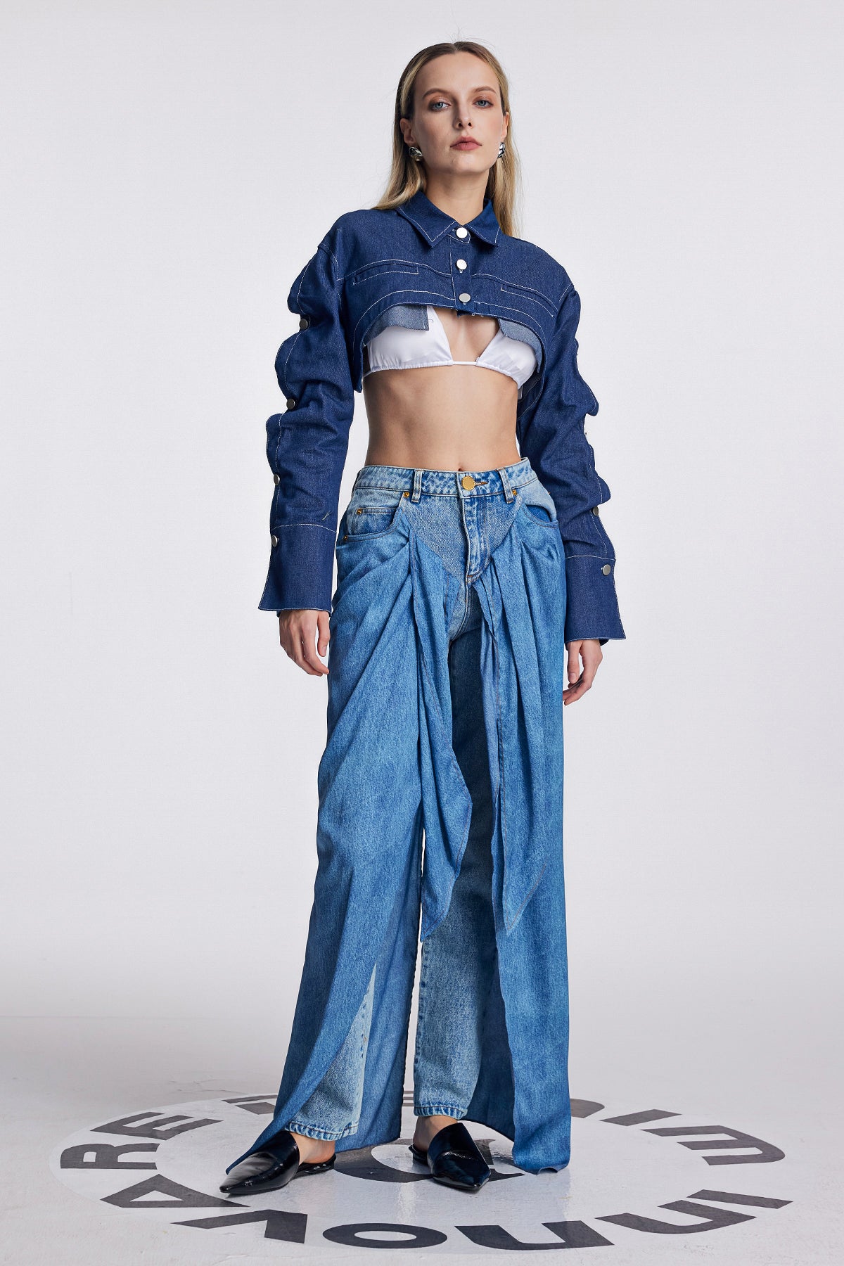 Anahita Deconstruct Lace Up Ruch Jeans