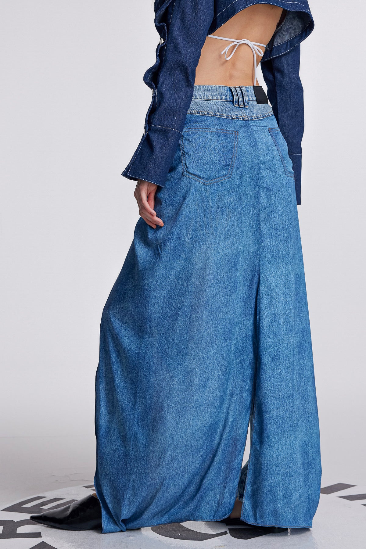 Anahita Deconstruct Lace Up Ruch Jeans