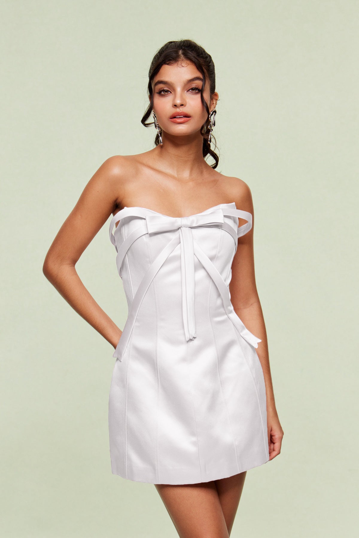 knee length dresses for ladies One & Only Strapless Bow Mini Dress main image 1