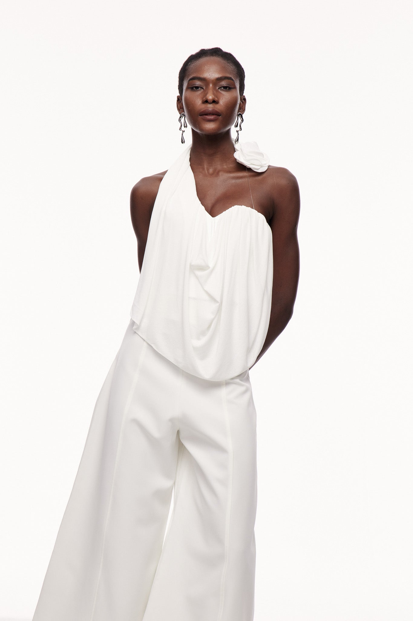 Anca Flower Asymmetric Ruch Top