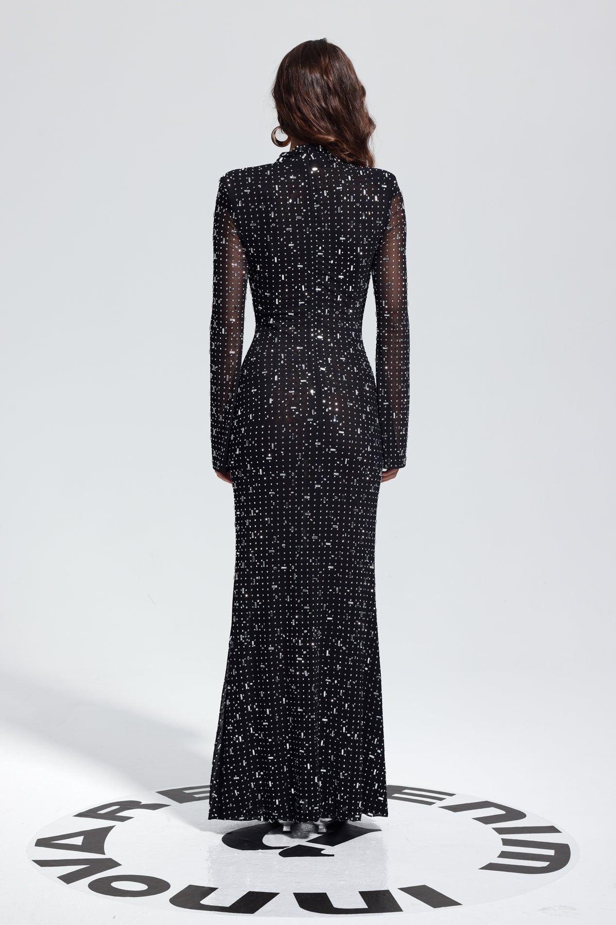 Andie Rhinestone Bodycon Long Sleeves Maxi Dress – Innovare Denim