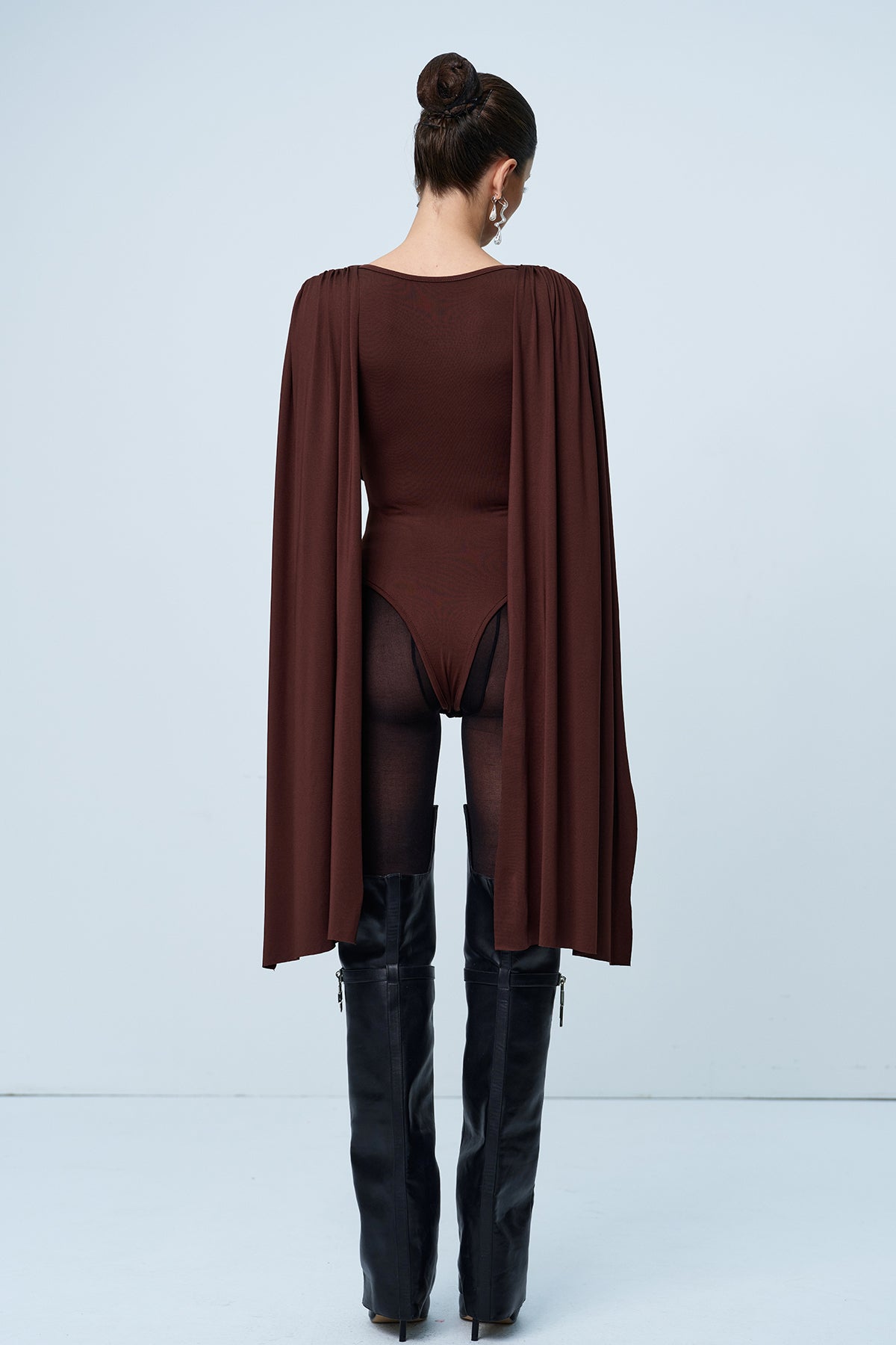 Aniela Cowl Neck Ruch Shawl Bodysuit