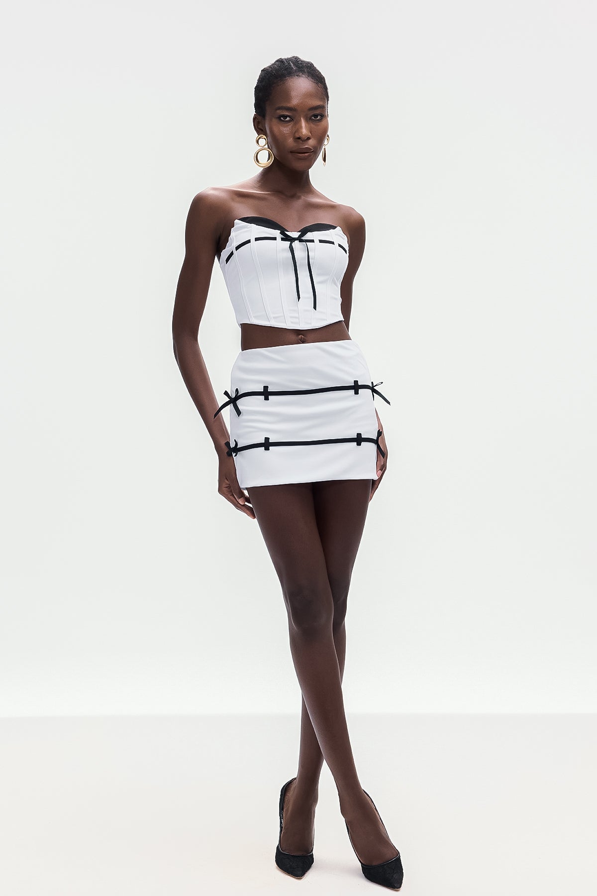 Annunciata Strapless Corset Bow Skirt Set