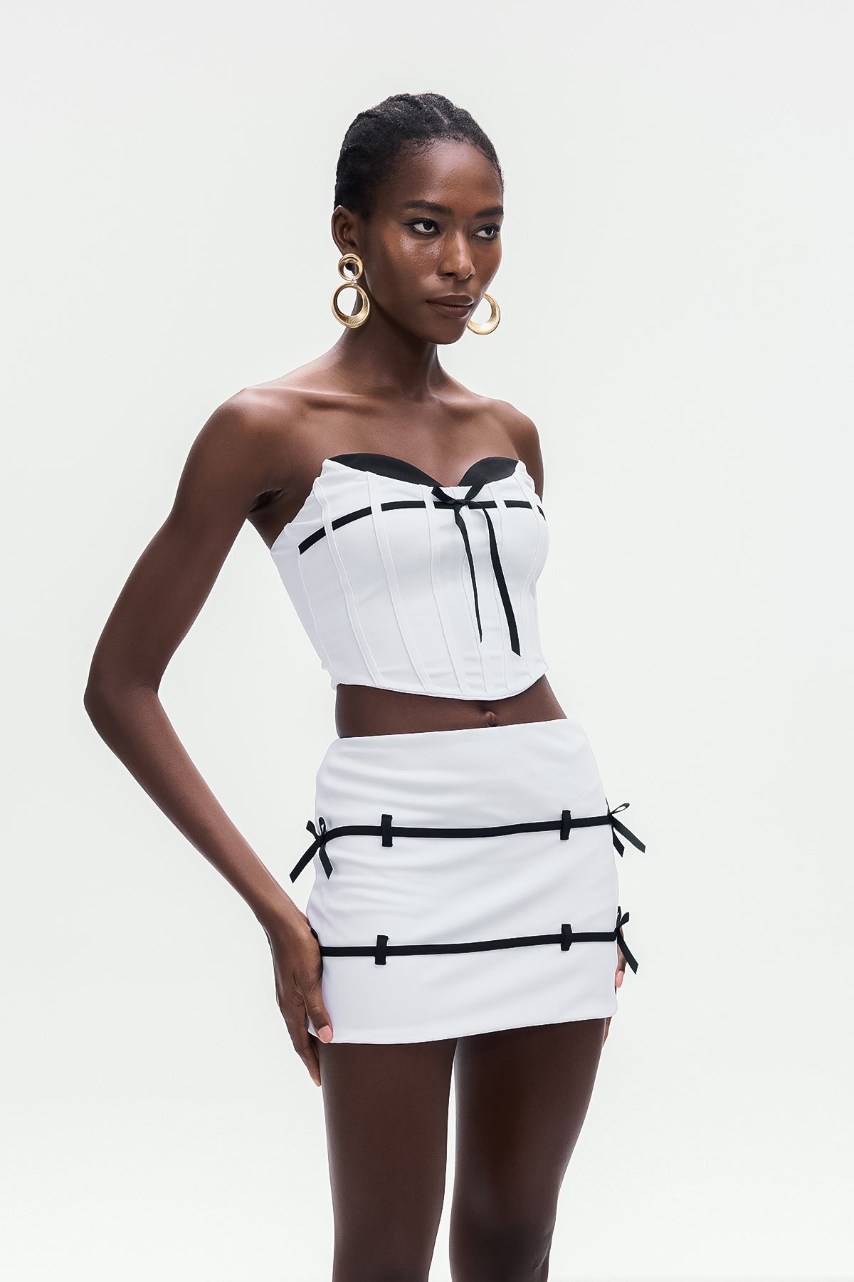 Annunciata Strapless Corset Bow Skirt Set