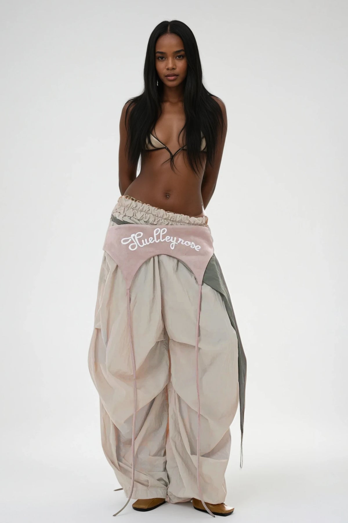 Anouk Asymmetric Deconstruct Barrel Pants In Apricot