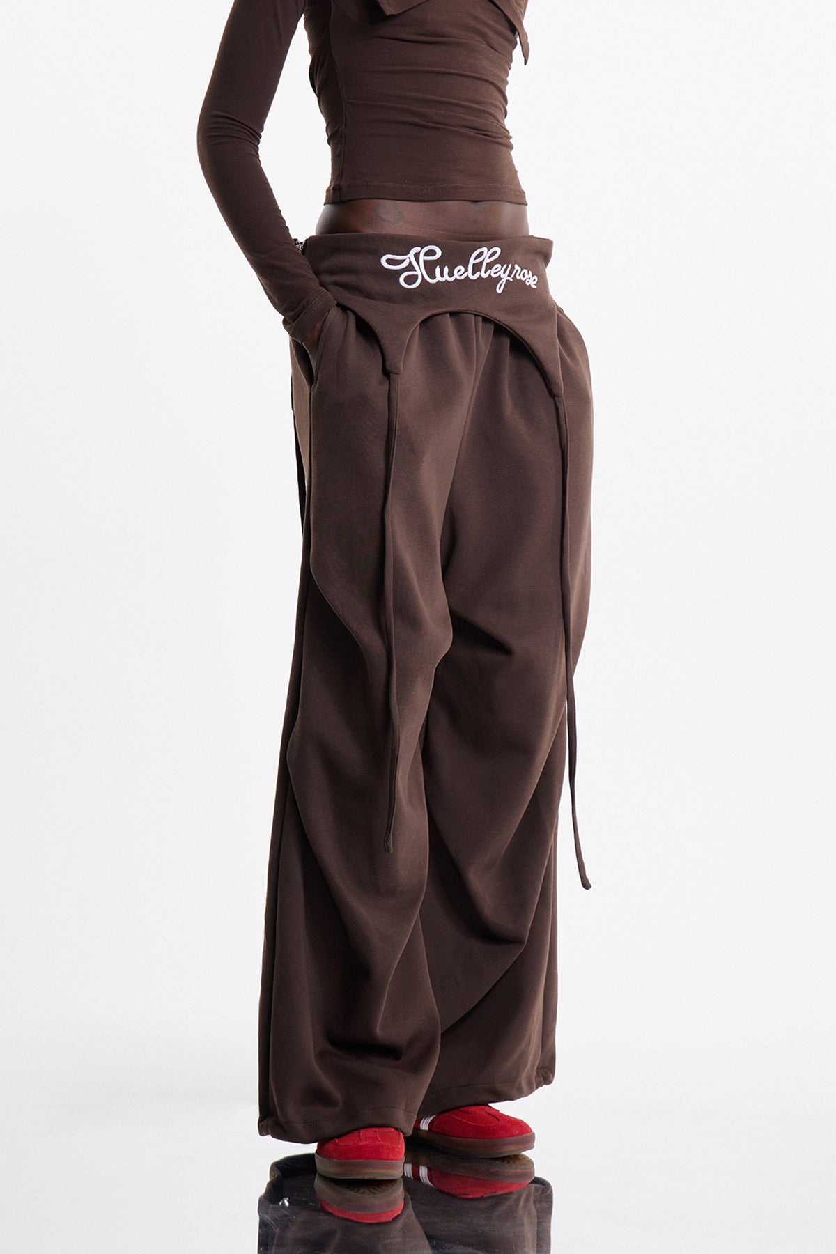 Anouk Print Wide Leg Pants In Brown