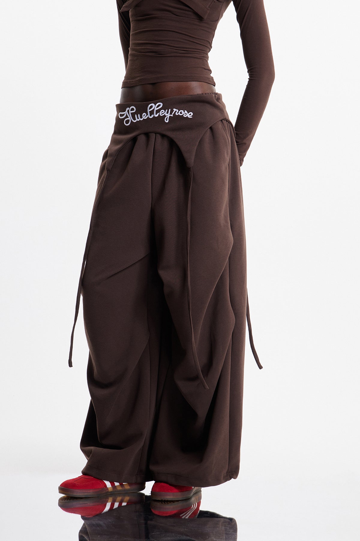 Anouk Print Wide Leg Pants In Brown
