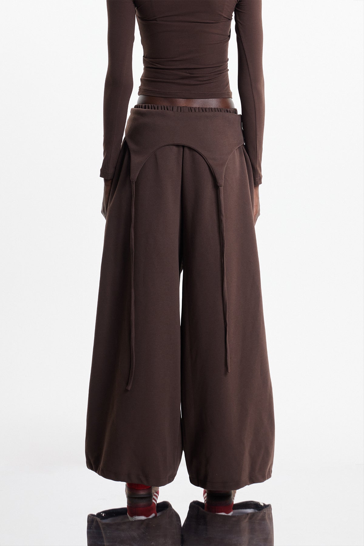 Anouk Print Wide Leg Pants In Brown