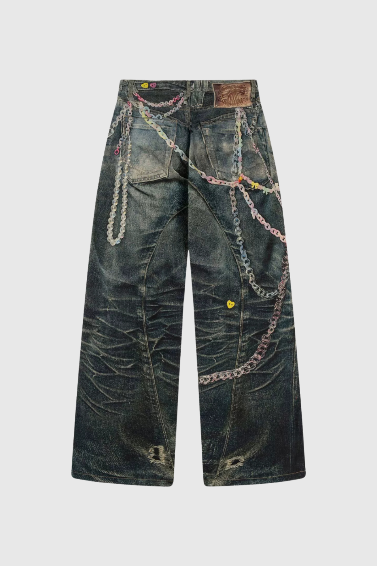 Ansley Chain Print Barrel Jeans