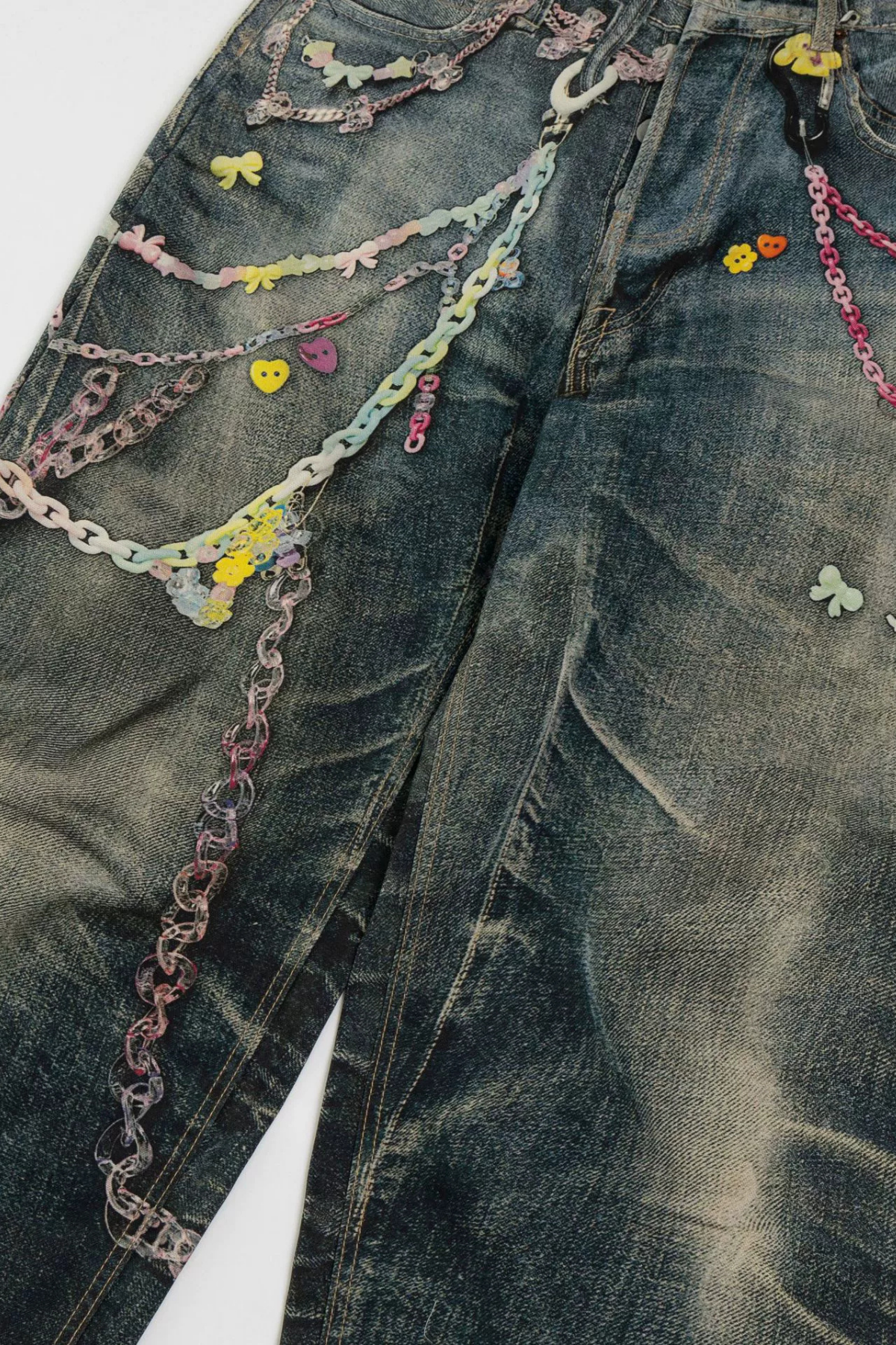 Ansley Chain Print Barrel Jeans