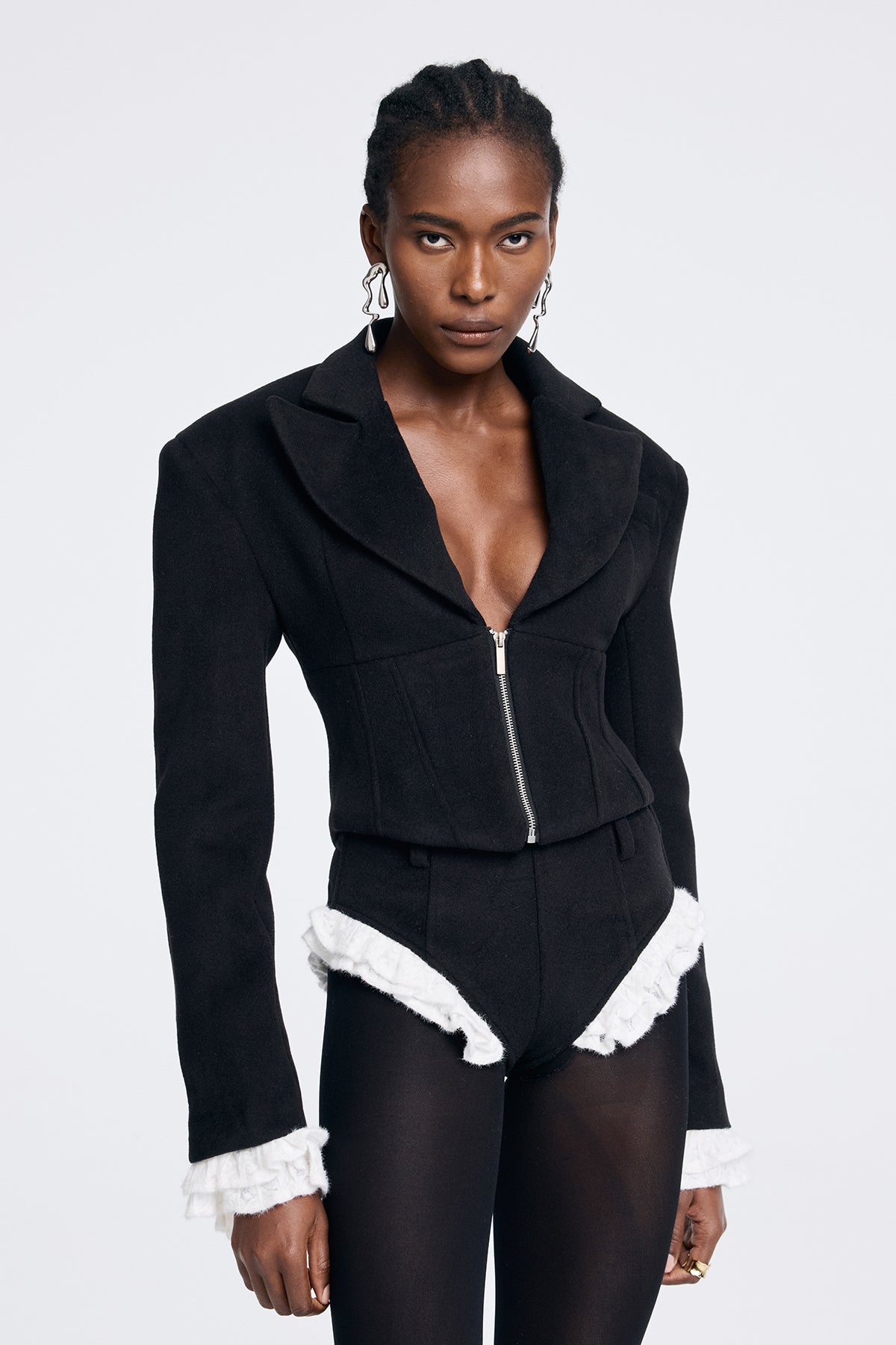 Aoife Lace Lapel Short Pants Set