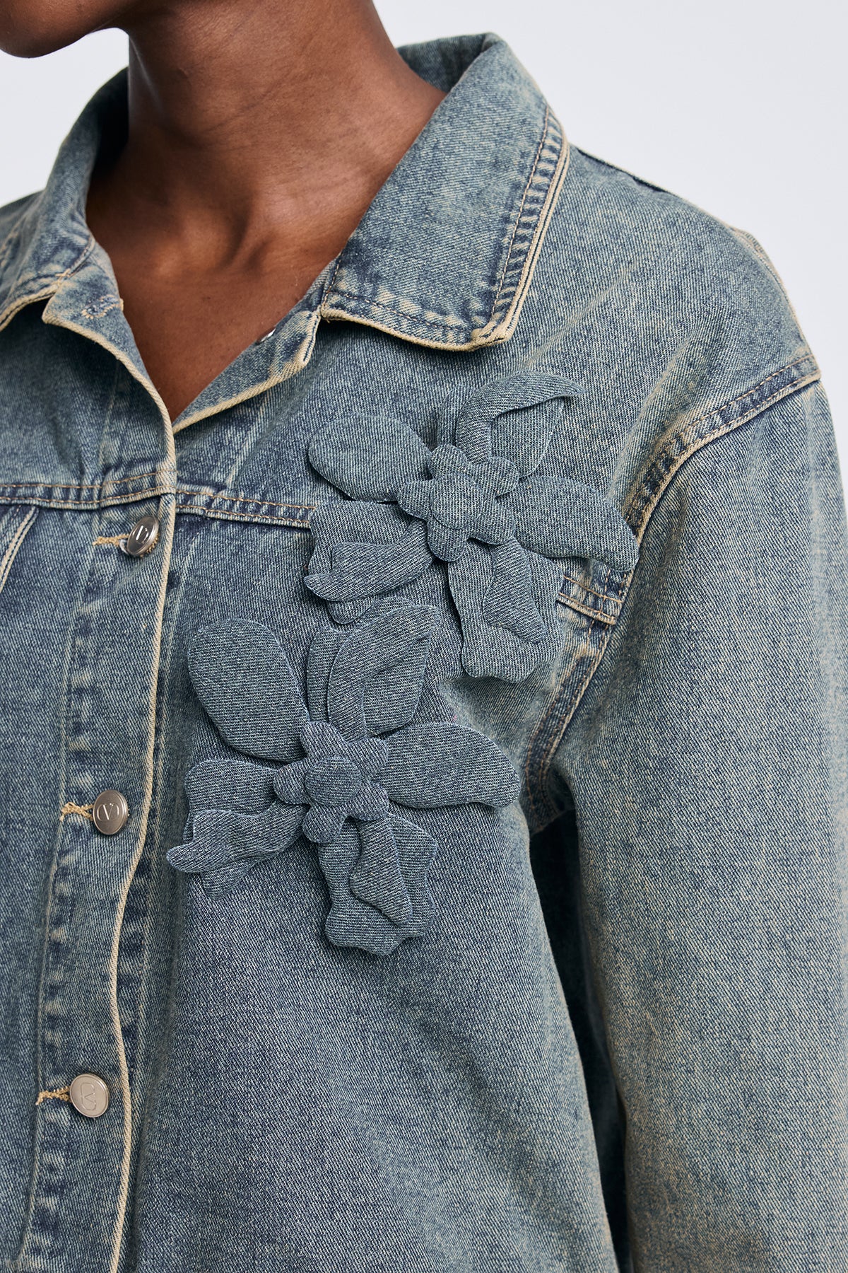 Aparawa Flower Denim Pants Set