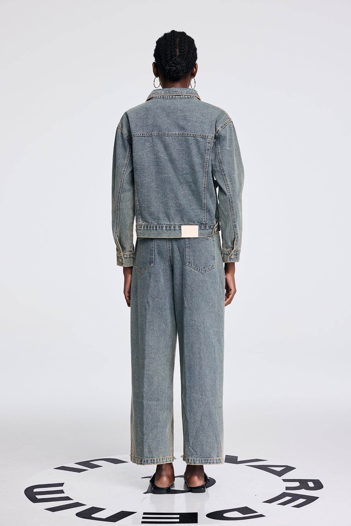 Aparawa Flower Denim Pants Set