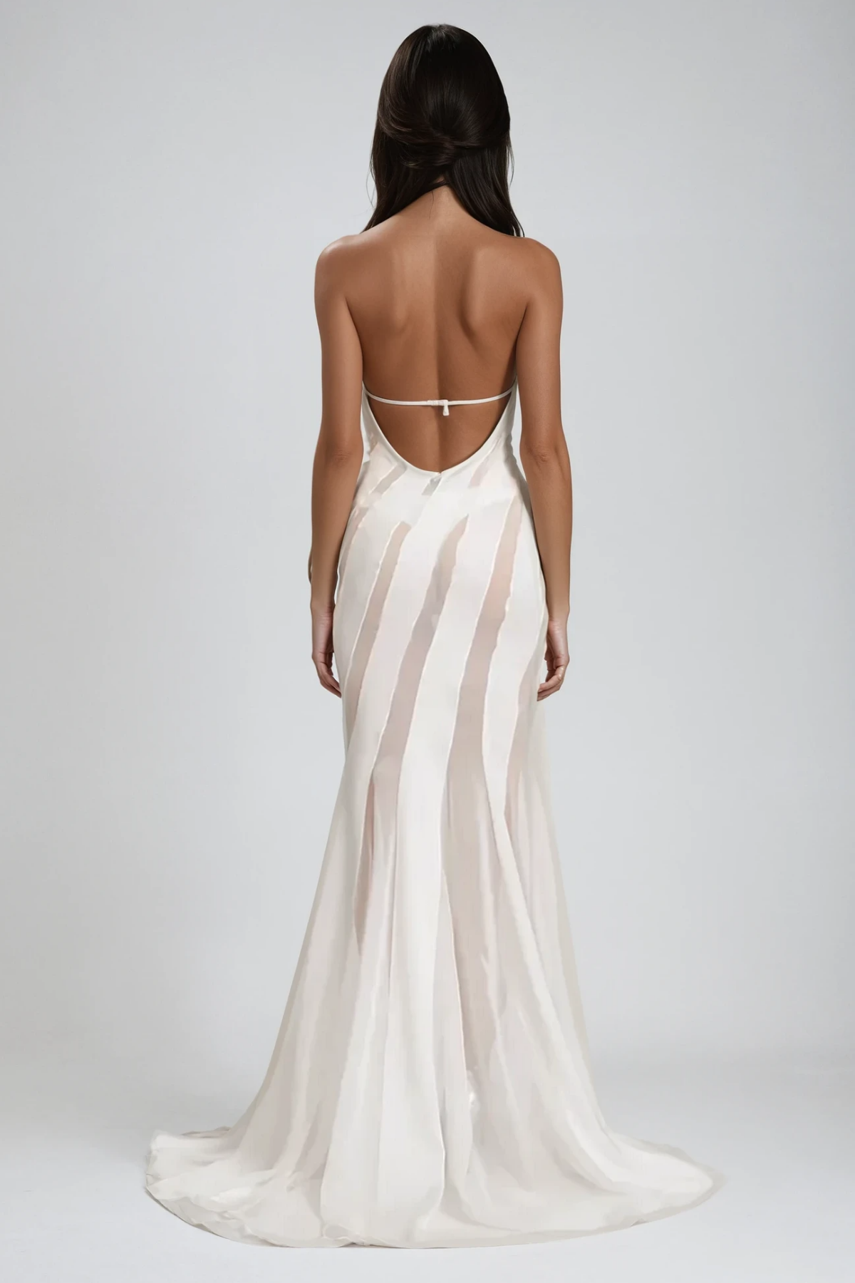 Aqualeo Halter Neck Satin Maxi Dress