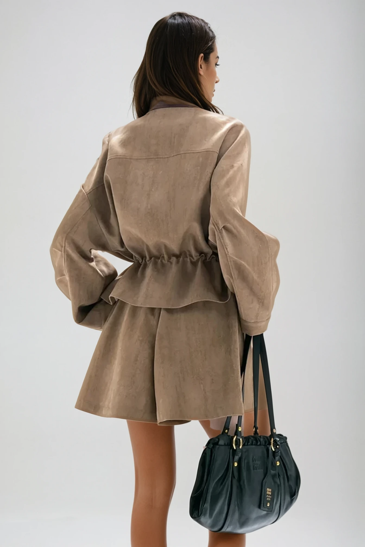 Aravinda Drawstring Ruch Ruffle Pants Set