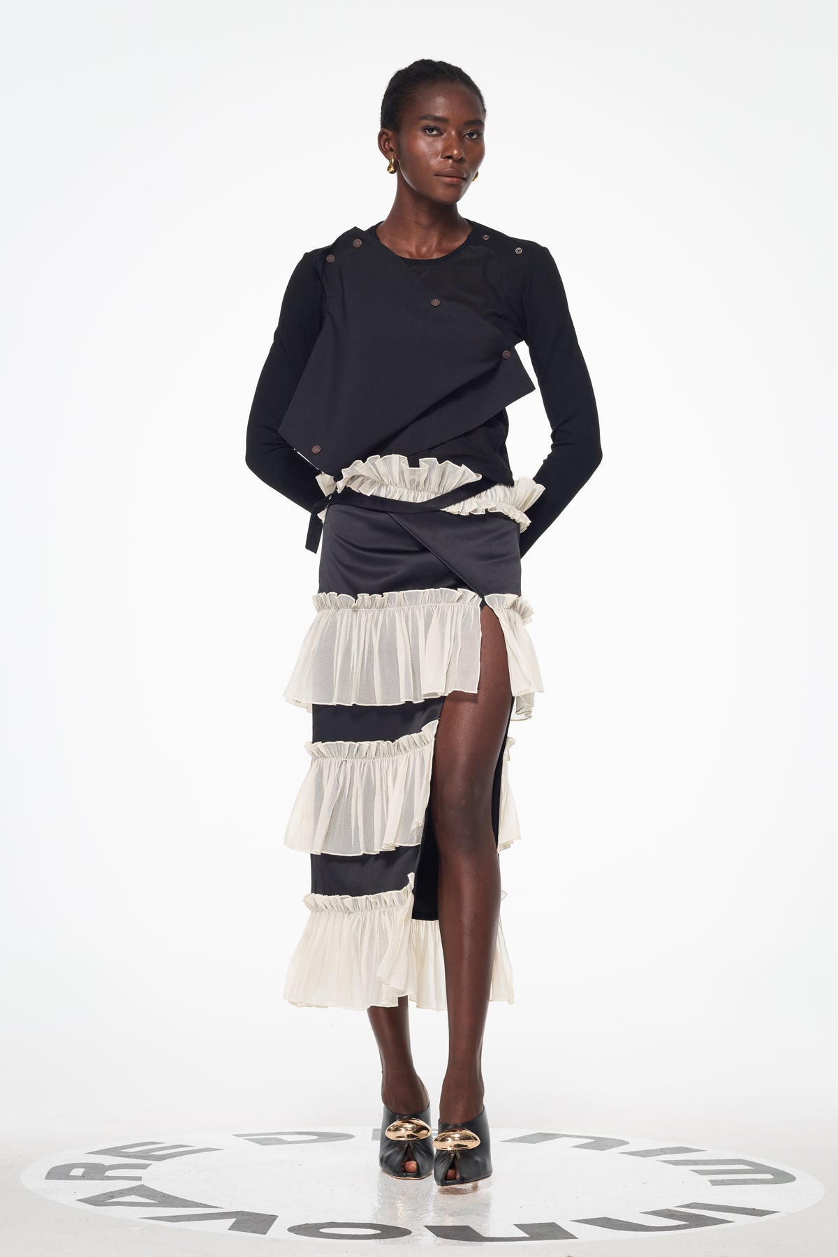 Argus Deconstruct Ruch Mesh Split Skirt