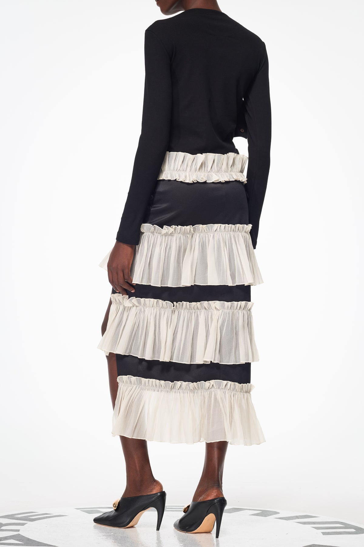 Argus Deconstruct Ruch Mesh Split Skirt