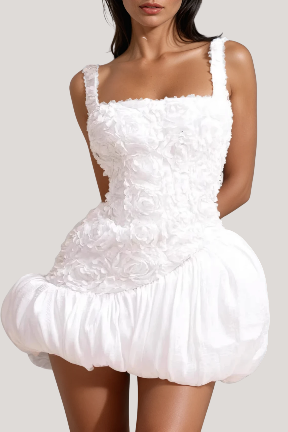 Axela Sleeveless Flower Bubble Mini Dress